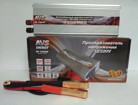Авто инвертор AVS IN-1500W 12/220V Арт.43744
