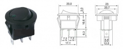 Выключатель 12V круглый с индикатором R-777 d 3c