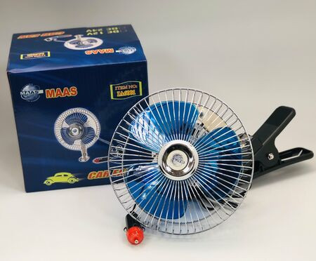 Вентилятор автомобильный 6" MAAS метал.с прищепкой 24v