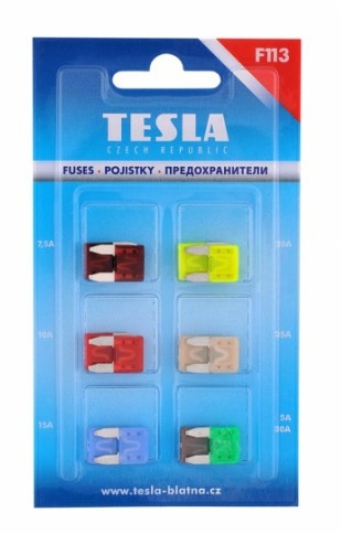 Набор предохранителей мини TESLA 5-30А 12шт F113
