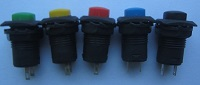Кнопка без фиксации круглая (пластик)12V D-202