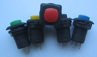 Кнопка с фиксацией квадратная 12V D-319 2c (DS-226)